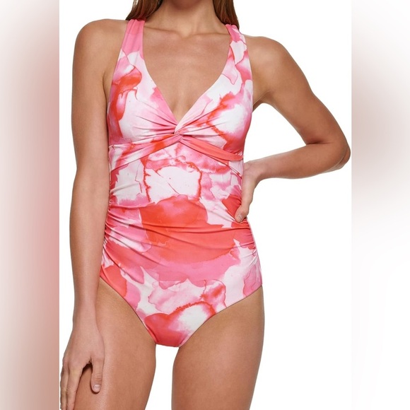 Calvin Klein Standard V-neck Twist Front Tummy Control - Picture 7 of 9
